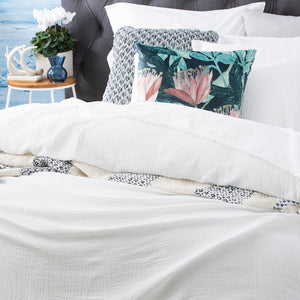 Renee Taylor Solana Washed Cotton Textured Quilt set  White