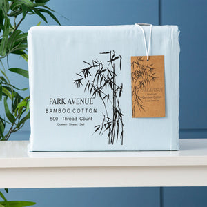 Park Avenue Bamboo Cotton sheets 500 TC set Mid Blue