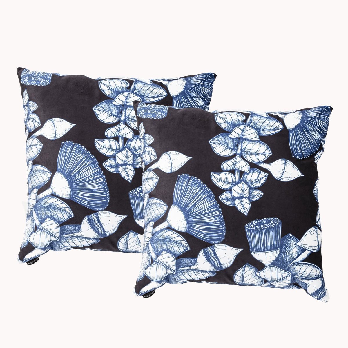 Renee Taylor Twin Pack Velvet Cushion Filled 50 x 50 Cms  Bush Land