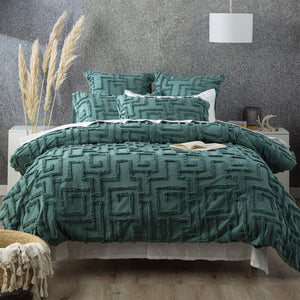 Renee Taylor Riley Quilt Cover Tufted Cotton Chenille Set Mineral