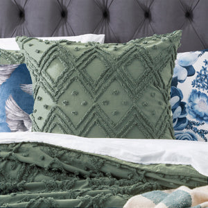Park Avenue Medallion Vintage Tufted Quilt Cover Sage