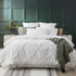 Renee Taylor Moroccan Quilt Cover Tufted Cotton Chenille Set White
