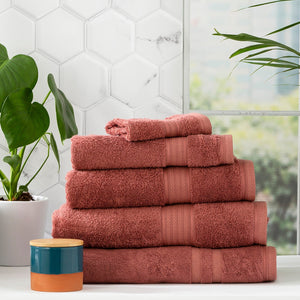 Renee Taylor Stella Bamboo Towels Brick
