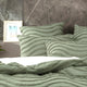 Cloud Linen Wave Quilt Cover Tufted Cotton Chenille Set Sage