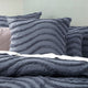 Cloud Linen Wave Quilt Cover Tufted Cotton Chenille Set Blue