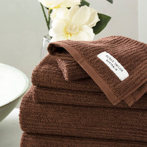 Renee Taylor Cobblestone Ribbed Towels Toffee