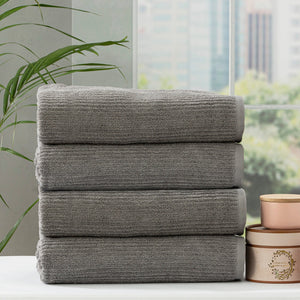 Renee Taylor Cobblestone Ribbed Bath Towel Sets Platinum