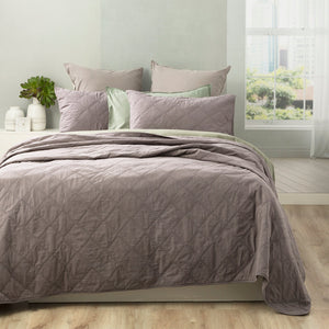 Renee Taylor Attwood Quilted Coverlet Charcoal