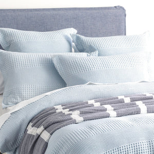 Renee Taylor Elegance Waffle Quilt Cover set Cotton Sky