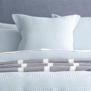 Renee Taylor Elegance Waffle Quilt Cover set Cotton Sky