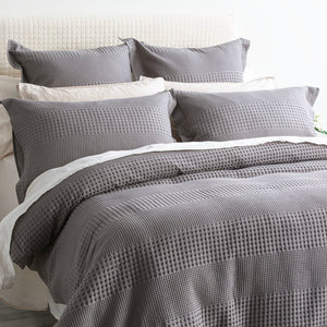 Renee Taylor Elegance Waffle Quilt Cover set Cotton Fossil