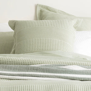 Renee Taylor Elegance Waffle Quilt Cover set Cotton Moss