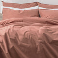 Renee Taylor Quilt Cover Helena Stone washed Set Redwood