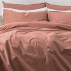 Renee Taylor Quilt Cover Helena Stone washed Set Redwood