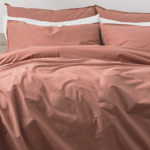 Renee Taylor Quilt Cover Helena Stone washed Set Redwood