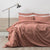 Renee Taylor Quilt Cover Helena Stone washed Set Redwood