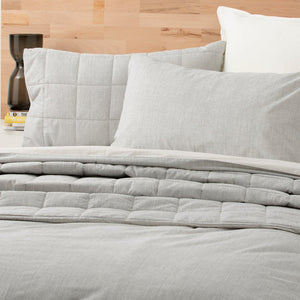 Renee Taylor Chambray Cotton Quilt cover Set Castlerock