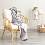 Renee Taylor Throw Vinatge washed Textured Cotton Ray Striped Nude