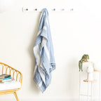 Renee Taylor Throw Vinatge washed Textured Cotton Ray Striped Artic