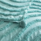 Renee Taylor Wave Cotton Chenille Throw Aqua