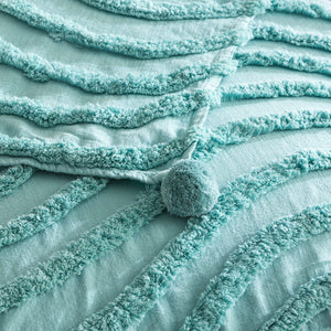 Renee Taylor Wave Cotton Chenille Throw Aqua