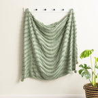 Renee Taylor Wave Cotton Chenille Throw Sage