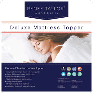Renee Taylor Deluxe Mattress Topper 1000 GSM High Loft