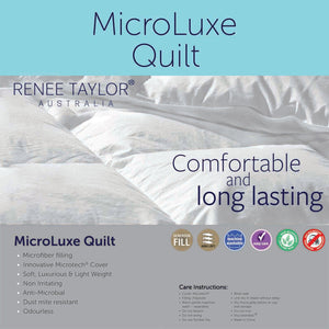 Renee Taylor Microluxe Down Alternate Quilt With Premium Microfiber Filling