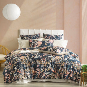 Renee Taylor Waratah Midnight Quilt cover set 300 Thread Count Cotton Reversible