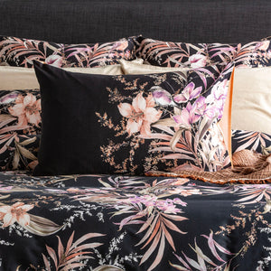 Renee Taylor Grevillea Onyx Quilt cover set 300 Thread Count Cotton Reversible