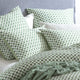 Renee Taylor Chessboard Sage Quilt cover set 300 Thread Count Cotton Reversible