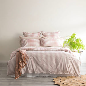 Renee Taylor Vintage washed cotton Alison Quilt cover set Clay