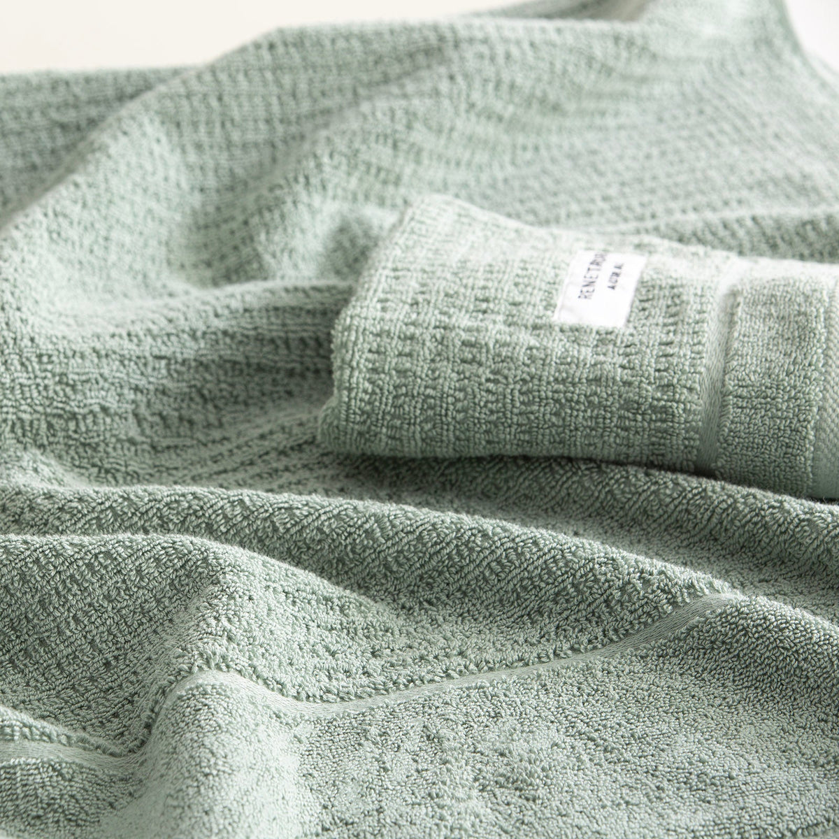Renee Taylor Cambridge Waffle Towel Sets Eucalyptus