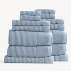 Renee Taylor Cambridge Waffle Towel Sets Blue Mirage