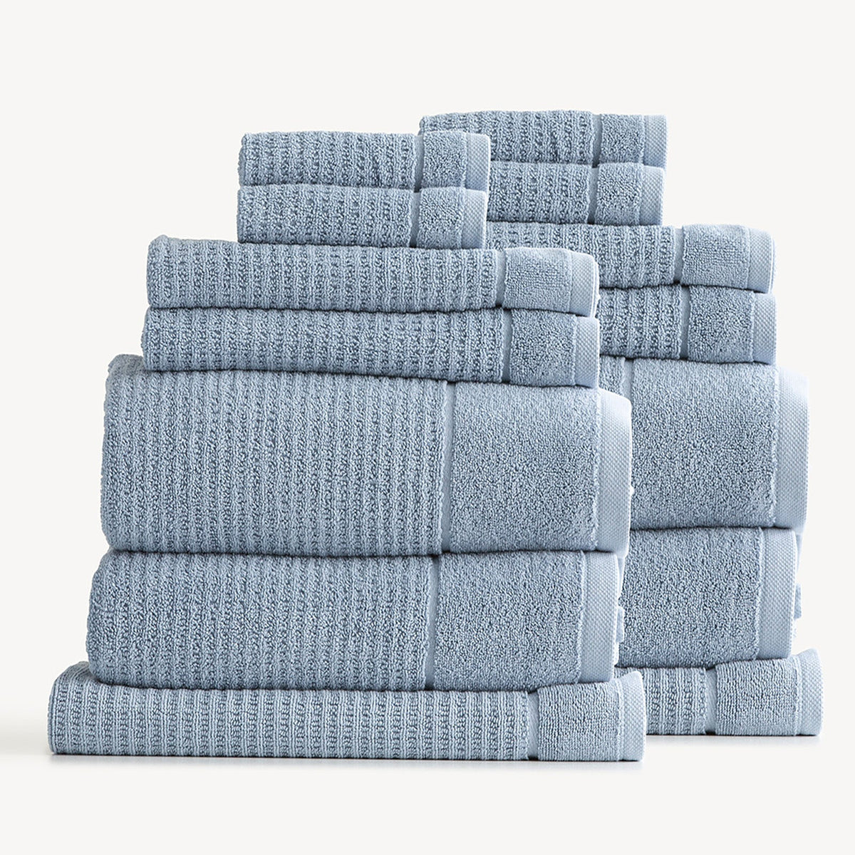 Renee Taylor Cambridge Waffle Towel Sets Blue Mirage