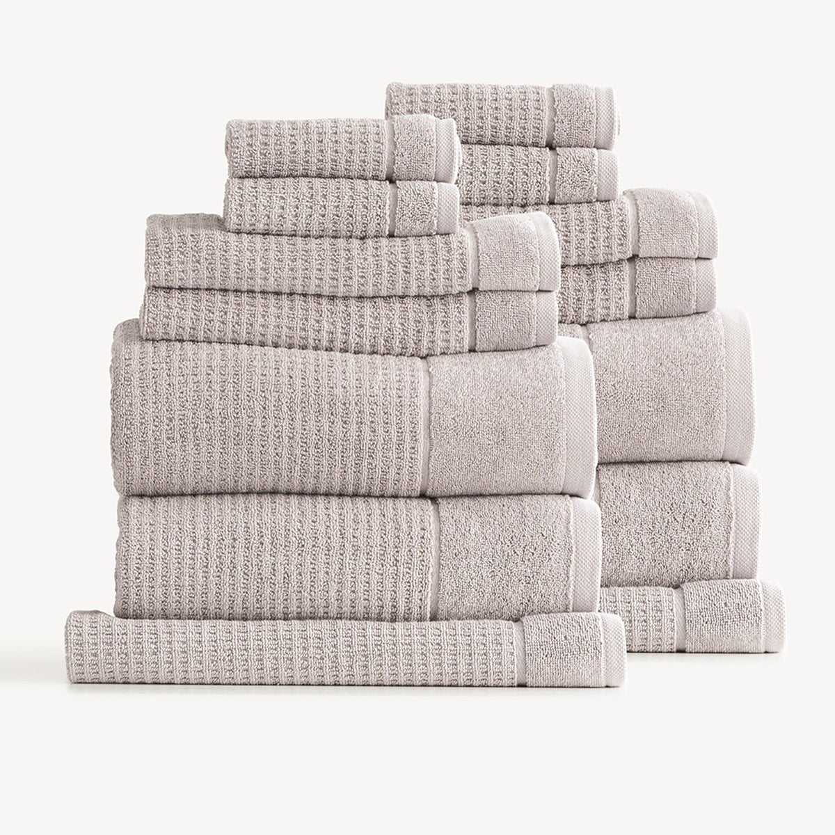 Renee Taylor Cambridge Waffle Towel Sets Pumice Stone