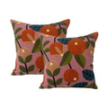 Cloud Linen Mahina Cotton Embroidered bloom Cushions 50 x 50 Cms Twin Pack