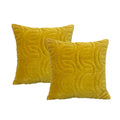 Cloud Linen Roma Cotton Velvet Embroidered Cushions Gold 50 x 50 Cms Twin Pack