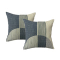 Cloud Linen Morris Cotton Embroidered Cushions Midnight 50 x 50 Cms Twin Pack