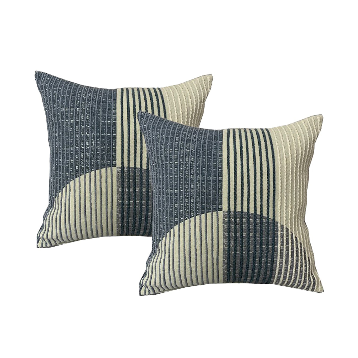 Cloud Linen Morris Cotton Embroidered Cushions Midnight 50 x 50 Cms Twin Pack