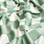 Renee Taylor Throw Checkered Cotton Knitted Newport 130 x 170 cms Juniper