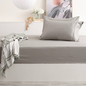 Park Avenue Bamboo Cotton Fitted Sheet & pillowcase Set Charcoal