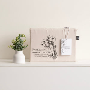 Park Avenue Bamboo Cotton Fitted Sheet & pillowcase Set Dove