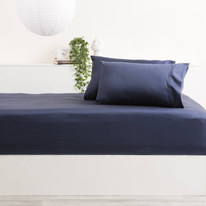 Park Avenue Bamboo Cotton Fitted Sheet & pillowcase Set Indigo