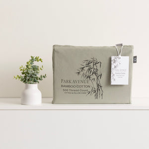 Park Avenue Bamboo Cotton Fitted Sheet & pillowcase Set Jade