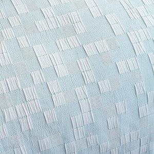 Renee Taylor Jervis Checks Jacquard Quilt Cover Set French Blue