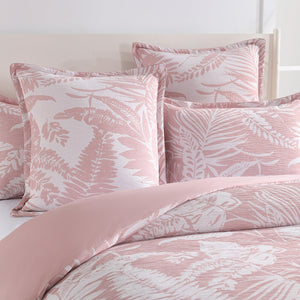 Renee Taylor Palm Tree Jacquard Quilt Cover Set Clay