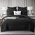 Renee Taylor Chevron Jacquard Quilt cover set Black