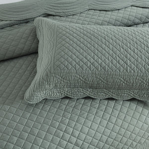 Renee Taylor Scallop Jacquard Coverlet Set Juniper