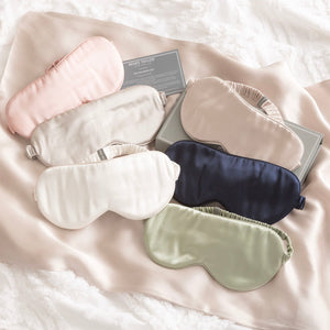 Renee Taylor Silk Eye Mask Silver